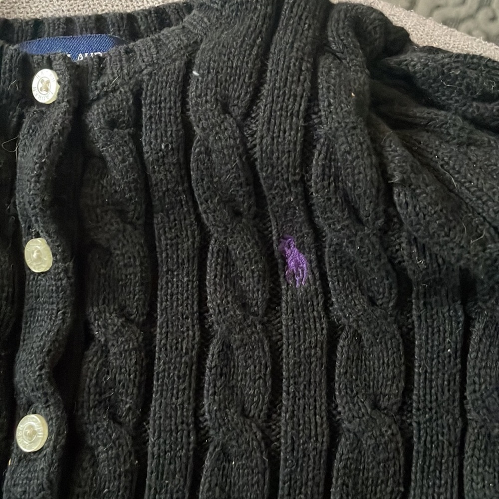 Ralph Lauren kids sweater black w/purple logo